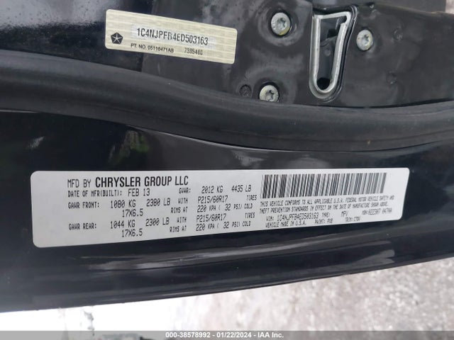 Продаж на аукціоні авто 2014 Jeep Patriot Latitude, vin: 1C4NJPFB4ED503163, номер лоту: 38578992