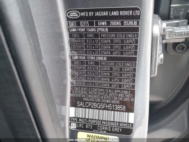 SALCP2BG5FH513858 Land Rover Discovery Sport Se