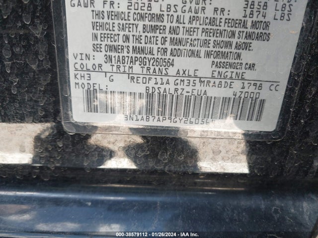 Nissan SENTRA SR 2016 3N1AB7AP9GY260564 Image 9