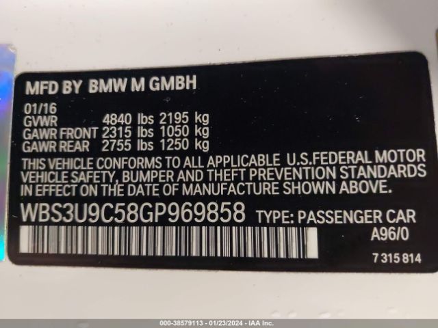 WBS3U9C58GP969858 BMW M4