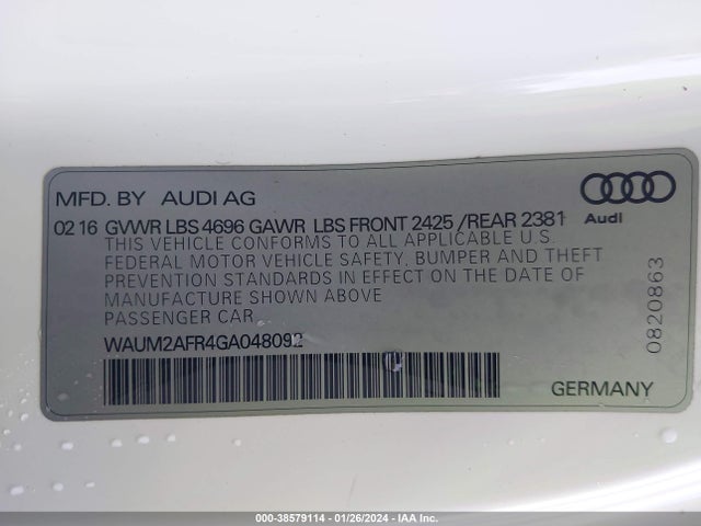 Audi A5 2.0t Premium 2016 WAUM2AFR4GA048092 Image 9