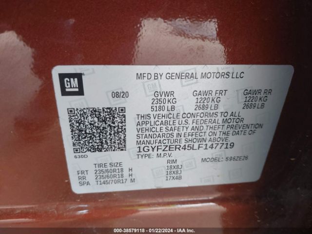 1GYFZER45LF147719 Cadillac Xt4 Fwd Sport