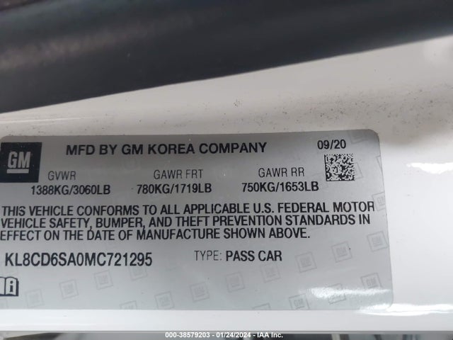 Chevrolet Spark Fwd 1lt Automatic 2021 KL8CD6SA0MC721295 Image 9