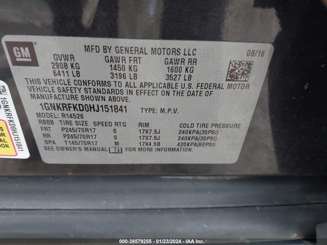 Chevrolet Traverse Ls 2017 1GNKRFKD0HJ151841 Image 9