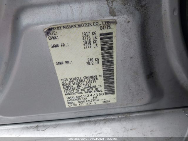 1N4AL3AP1JC247350 Nissan Altima 2.5 Sl