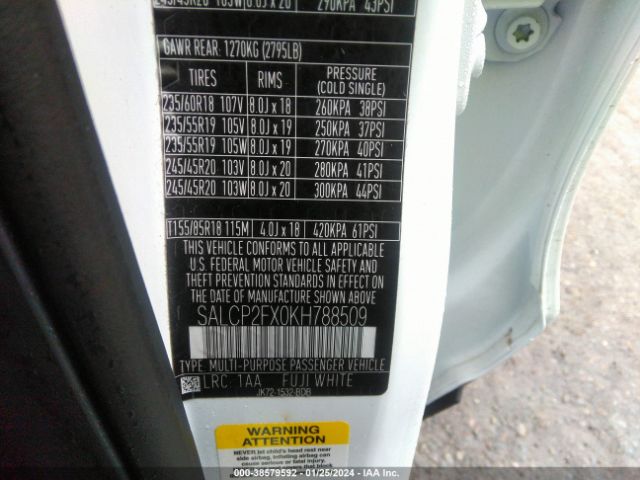 SALCP2FX0KH788509 Land Rover Discovery Sport Se