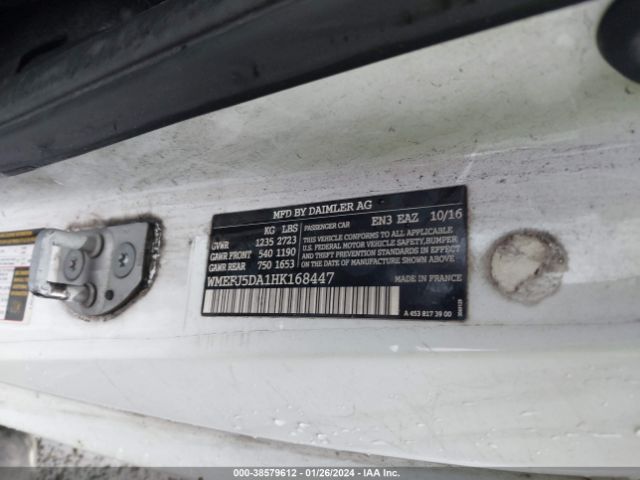 WMEFJ5DA1HK168447 Smart Fortwo Passion/prime/proxy/pure