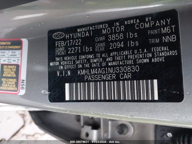Hyundai ELANTRA SEL 2022 KMHLM4AG1NU330830 Image 9