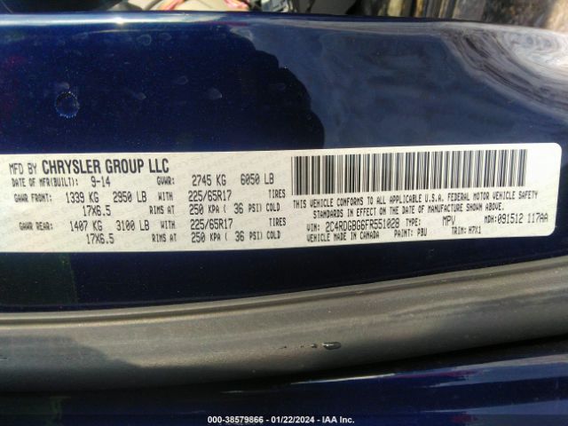 2C4RDGBG6FR551028 Dodge Grand Caravan Avp/se