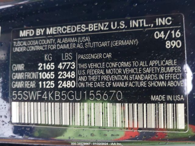 55SWF4KB5GU155670 Mercedes-Benz C 300 4matic/luxury 4matic/sport 4matic
