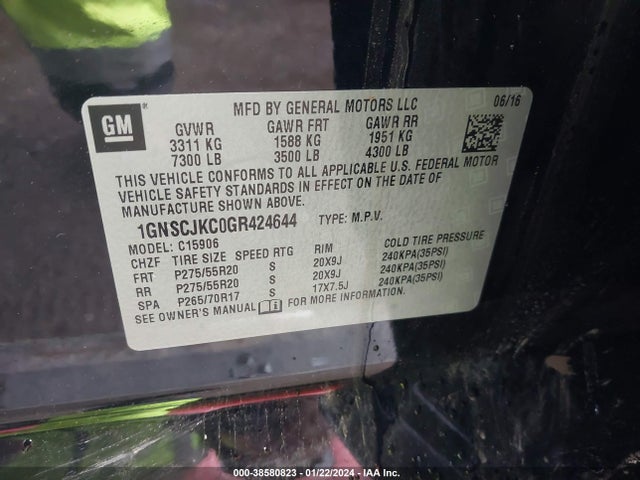 Chevrolet Suburban Ltz 2016 1GNSCJKC0GR424644 Image 9