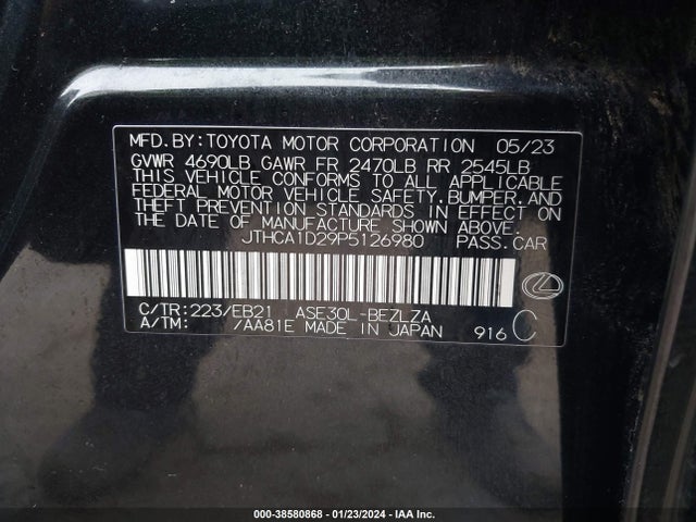 Lexus IS 300 2023 JTHCA1D29P5126980 Image 9