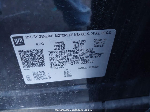 Chevrolet Equinox Awd Lt 2023 3GNAXUEG7PL223377 Image 9