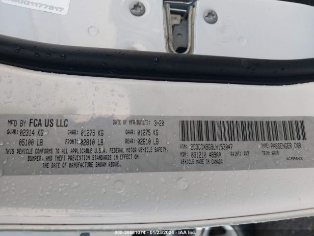 2C3CDXBG9LH153047 Dodge Charger Sxt Rwd