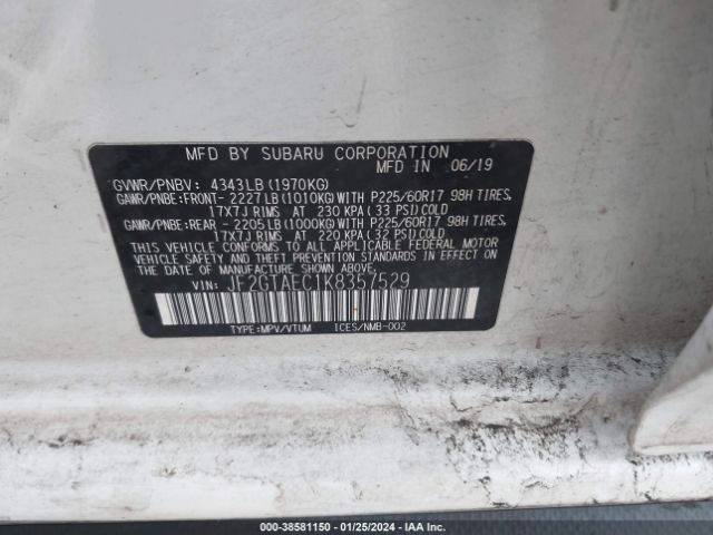 JF2GTAEC1K8357529 Subaru Crosstrek 2.0i Premium