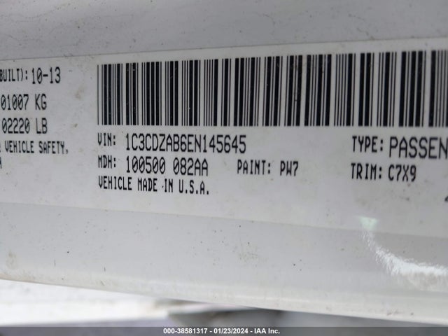 Dodge AVENGER SE 2014 1C3CDZAB6EN145645 Image 9