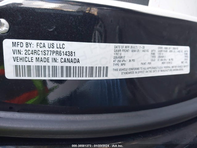 Chrysler Pacifica Hybrid Limited 2023 аукцион фото