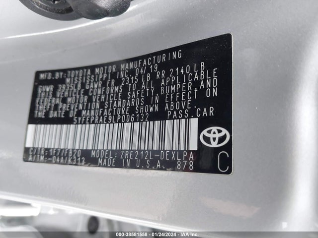 Toyota 2zr-fae 2020 5YFEPRAE9LP006132 Image 22