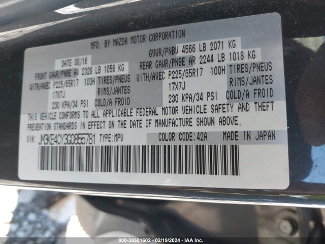 Mazda Cx-5 Touring 2016 JM3KE4CY3G0855781 Image 9