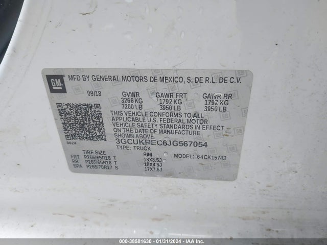 Chevrolet Silverado 1500 1lt 2018 3GCUKREC6JG567054 Image 9