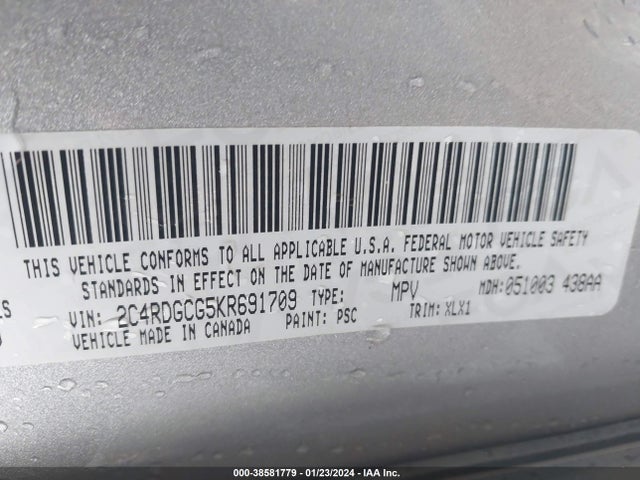Dodge Grand Caravan Sxt 2019 2C4RDGCG5KR691709 Image 9