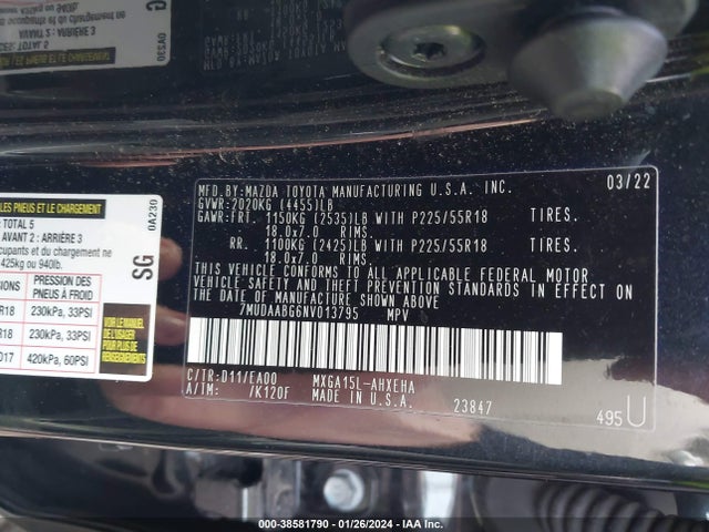 Toyota Corolla Cross Xle 2022 7MUDAABG6NV013795 Image 9