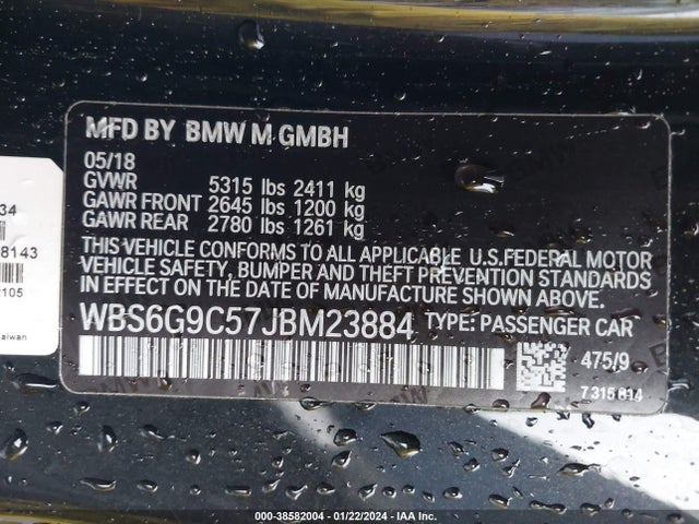 WBS6G9C57JBM23884 BMW M6
