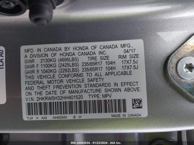 Honda CR-V LX 2017 2HKRW5H32HH401520 Image 9