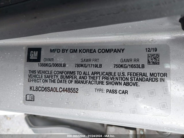 Chevrolet Spark Fwd 1lt Automatic 2020 KL8CD6SA0LC448552 Image 9