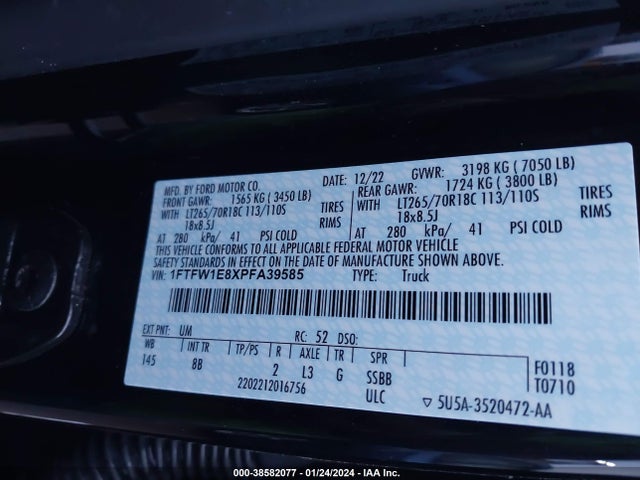 Ford F-150 Xl 2023 1FTFW1E8XPFA39585 Image 9
