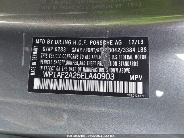 2014 PORSCHE CAYENNE WP1AF2A25ELA40903 Photo 8