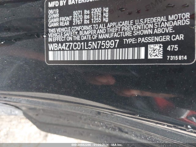 BMW 440i Xdrive 2020 WBA4Z7C01L5N75997 Image 9