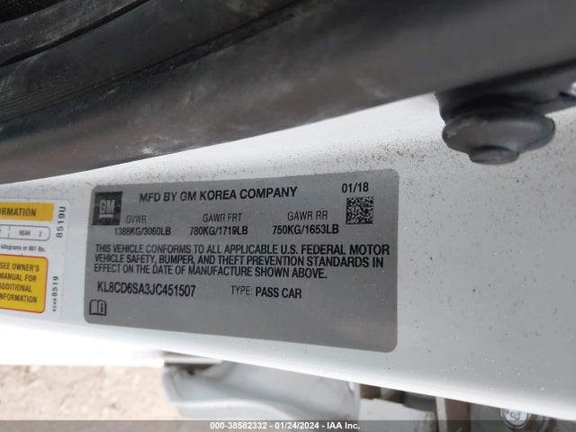 Chevrolet Spark 1lt Cvt 2018 KL8CD6SA3JC451507 Image 9