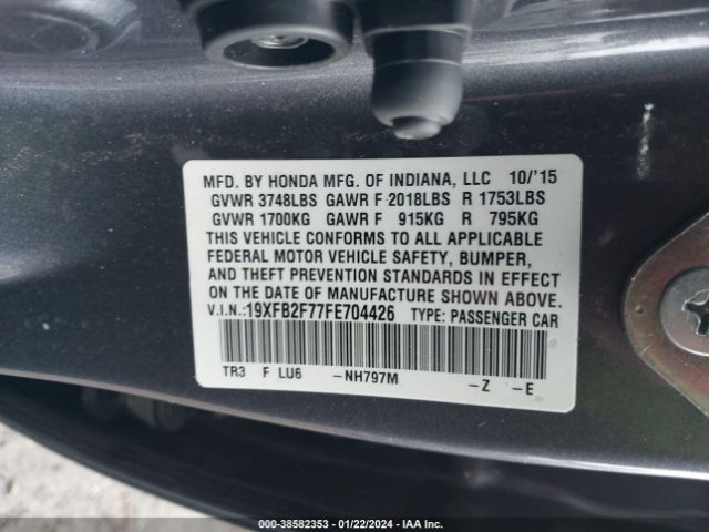 19XFB2F77FE704426 Honda CIVIC SE