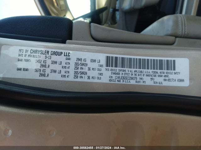 2014 JEEP GRAND CHEROKEE LIMITED VIN: 1C4RJEBG5EC290379