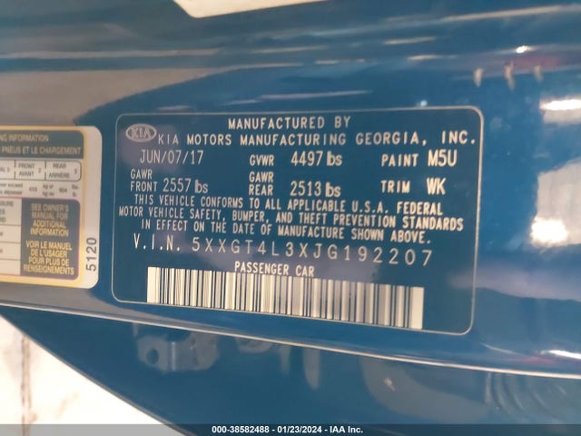 KIA Optima Lx 2018 5XXGT4L3XJG192207 Image 9
