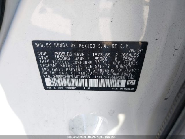 3HGGK5H87LM716655 Honda FIT EX