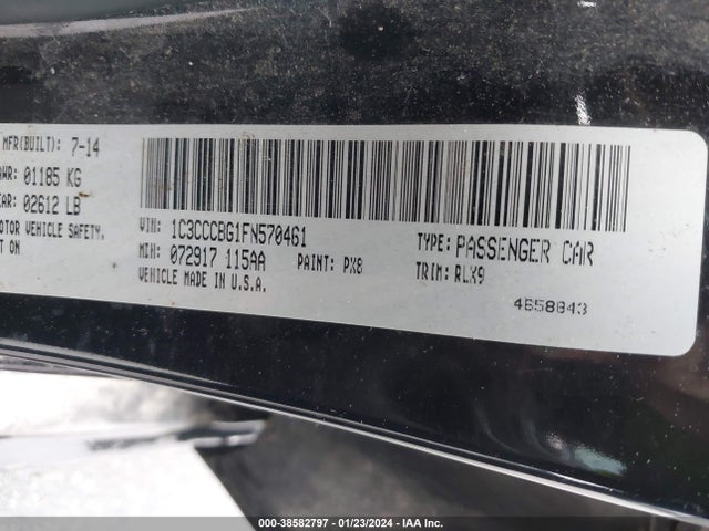 Chrysler 200 S 2015 1C3CCCBG1FN570461 Image 9