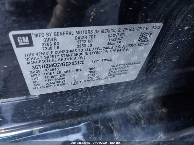 GMC Sierra 1500 Sle 2016 3GTU2MEC2GG203175 Image 9