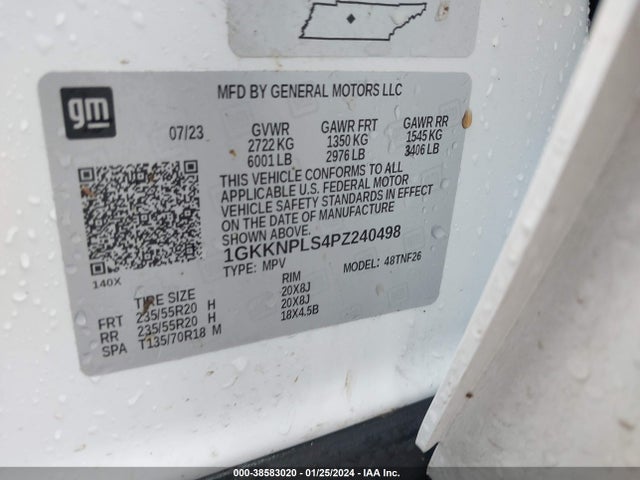 1GKKNPLS4PZ240498 GMC Acadia Fwd Denali