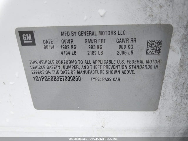 Chevrolet CRUZE LTZ 2014 1G1PG5SB9E7399360 Image 9