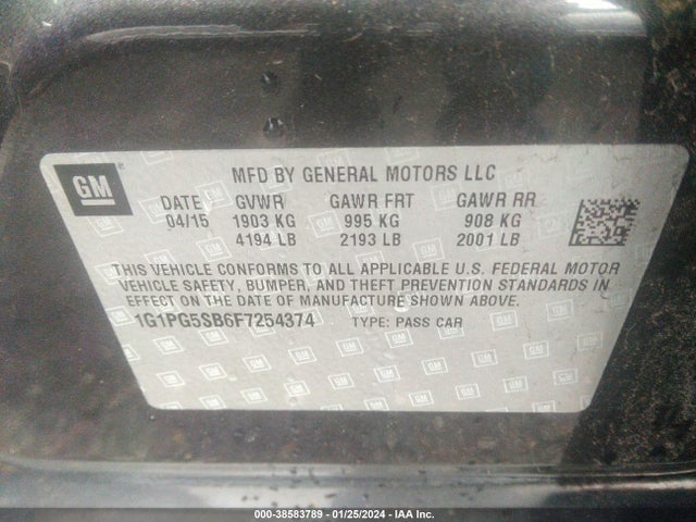 Chevrolet CRUZE LTZ 2015 1G1PG5SB6F7254374 Image 9