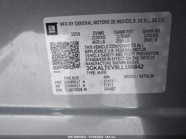 GMC Terrain Awd Sle 2020 3GKALTEV9LL196842 Image 9