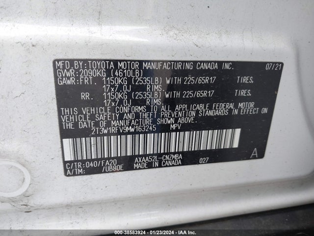 Toyota Rav4 Xle 2021 2T3W1RFV9MW163245 Image 9