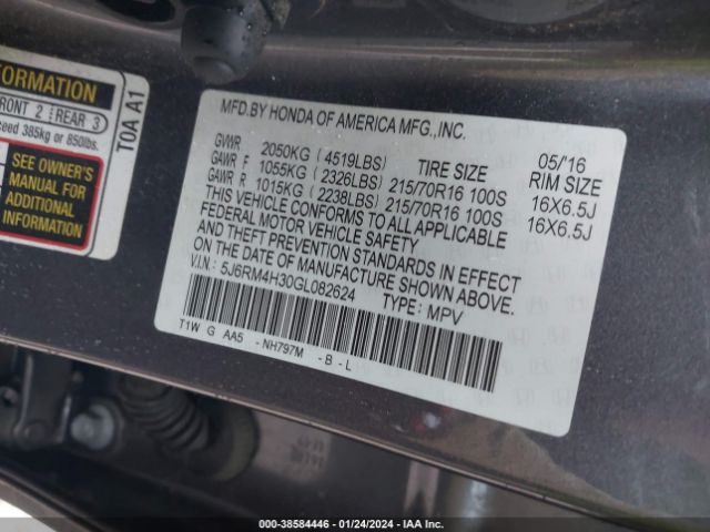 5J6RM4H30GL082624 Honda CR-V LX
