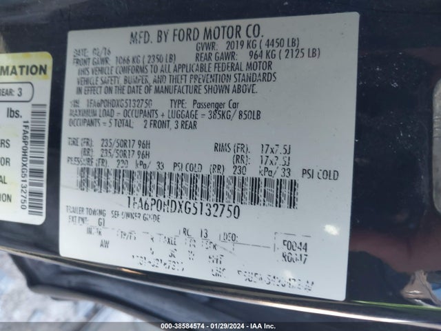 Ford FUSION SE 2016 1FA6P0HDXG5132750 Image 9