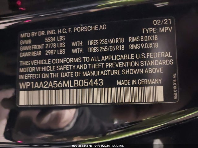 2021 PORSCHE MACAN WP1AA2A56MLB05443 Photo 8