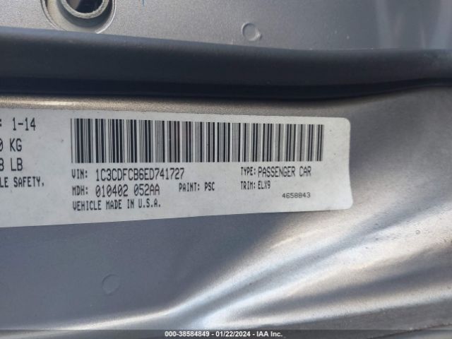 1C3CDFCB6ED741727 Dodge Dart Limited