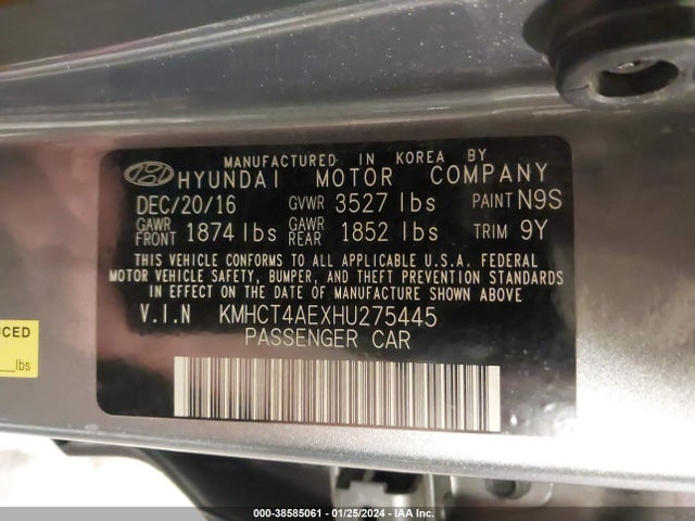 Hyundai ACCENT SE 2017 KMHCT4AEXHU275445 Image 9