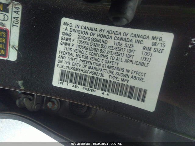 Honda CR-V EX 2015 2HKRM4H50FH692730 Image 9
